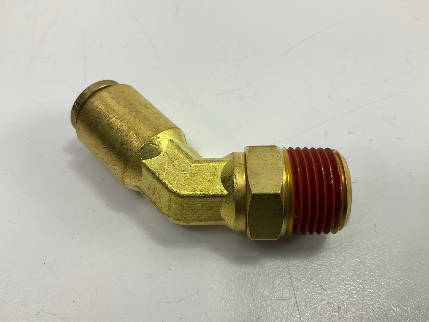 Automann 177.13B746C Brass PLC 45 Degree Male Elbow, 3/8'' Tube X 3/8'' Pipe