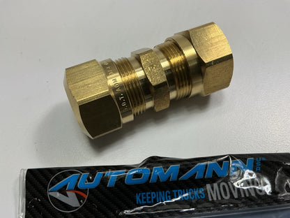 Automann 177.146212 Air Brake Line DOT Compression Union 3/4''- Brass