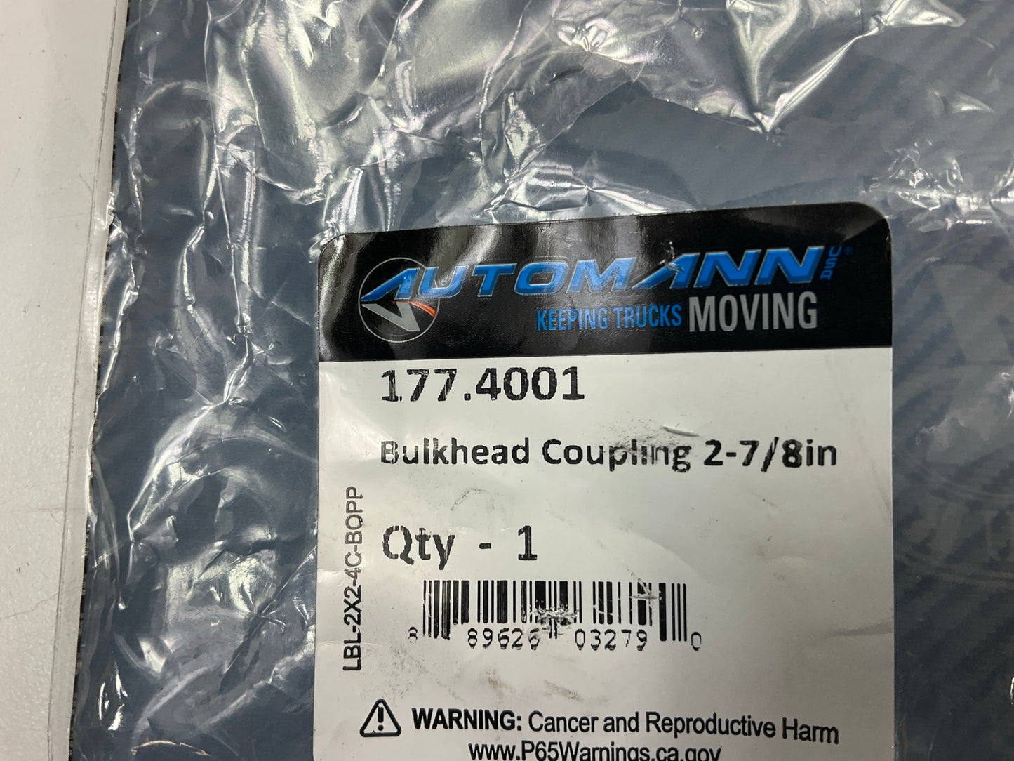 Automann 177.4001 Bulk Head Air Fitting, 1/4'' NPT X 1/2'' NPT