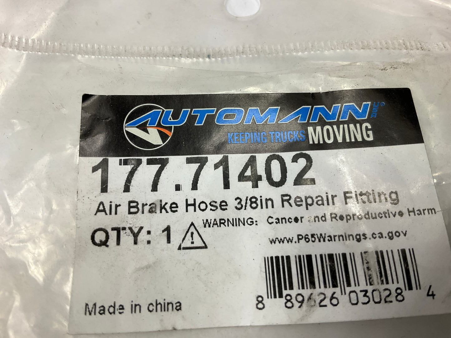 (2) Automann 177.71402 Air Brake Hose 3/8'' Repair Fittings
