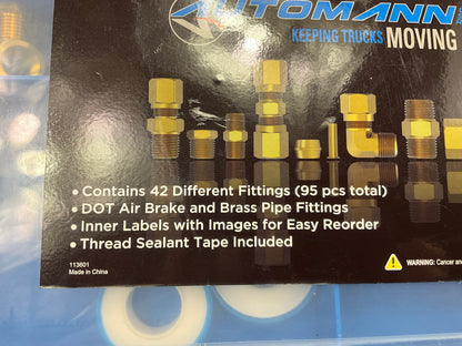 Automann 177-8000KT Compression Air Fitting Mobile Repair Kit, 95 Pieces W/ Case