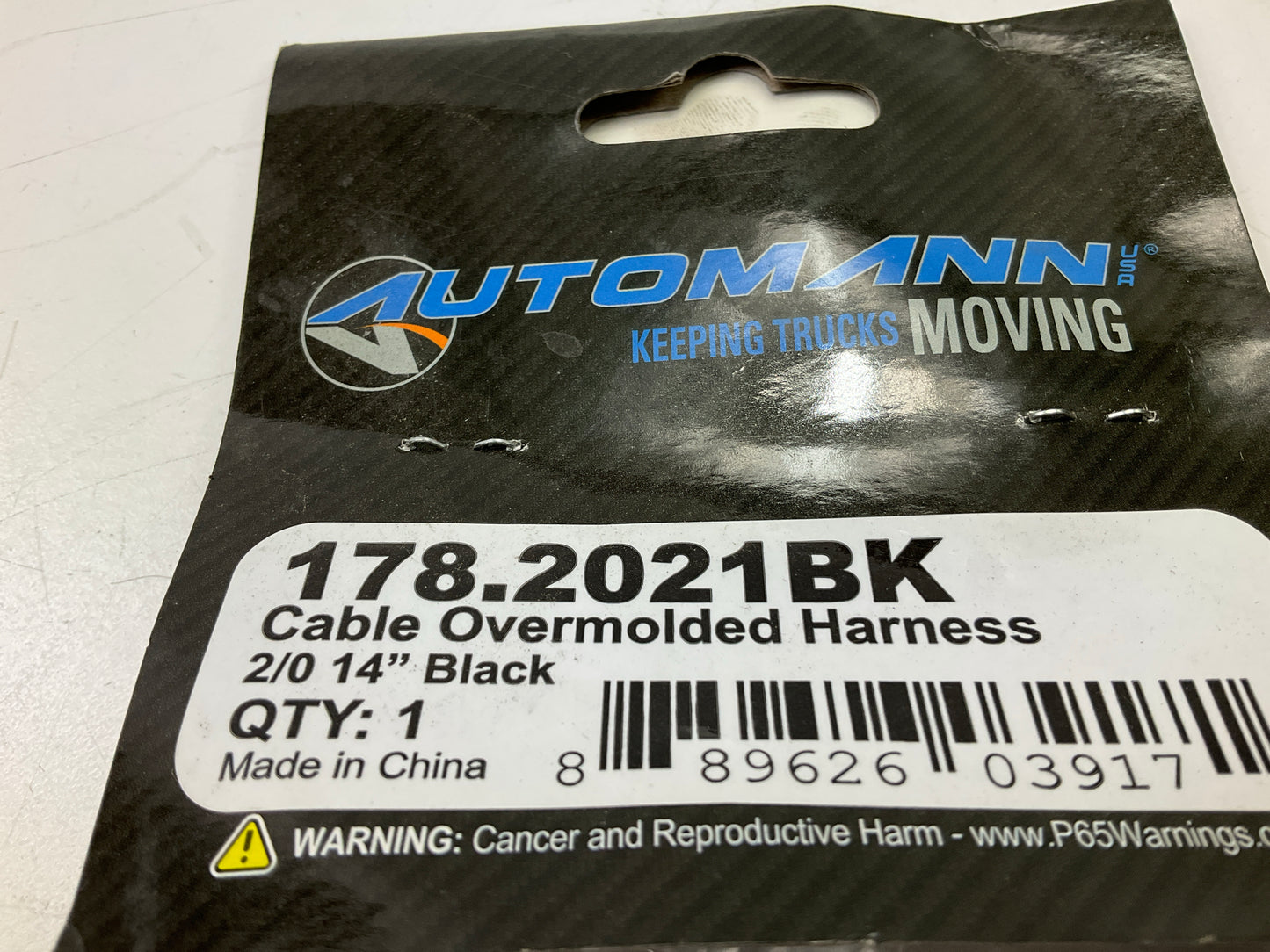 Automann 178.2021BK Three Battery Overmolded Cable, Black 2/0 Wire, BC207M3BWS