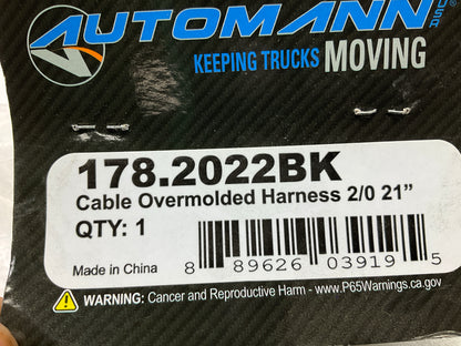Automann 178.2022BK Four Battery Overmolded Cable, Black 2/0 Wire