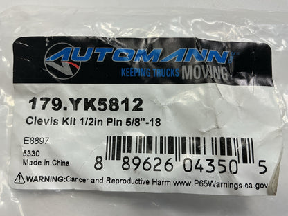 Automann 179-YK5812 Manual Slack Adjuster Clevis Pin, 5/8''-18 Thread, 1/2'' Pin