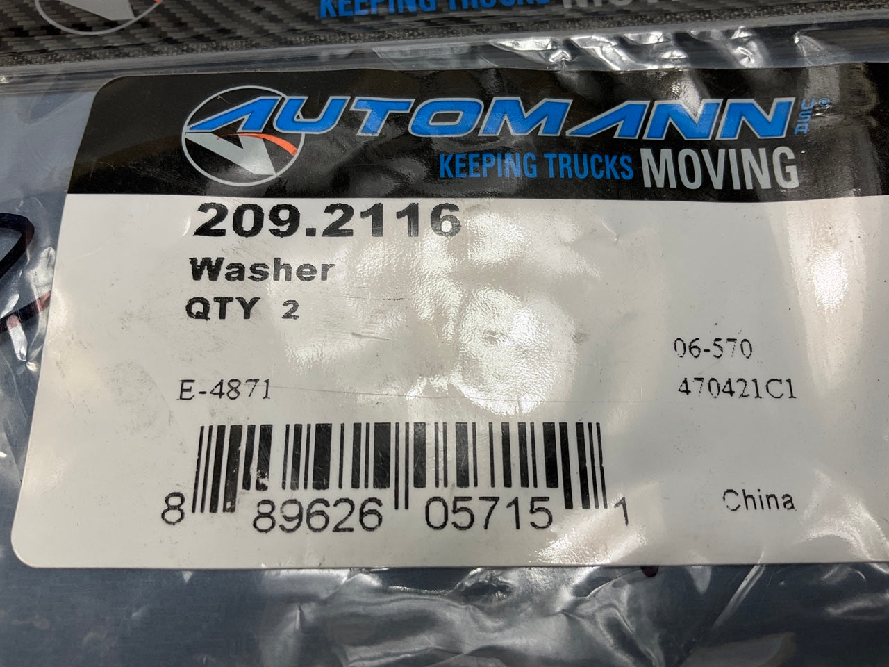 (2) Automann 209.2116 Axle Spindle Washer, 3.440'' OD X 2.090'' ID X 0.090'' Thick