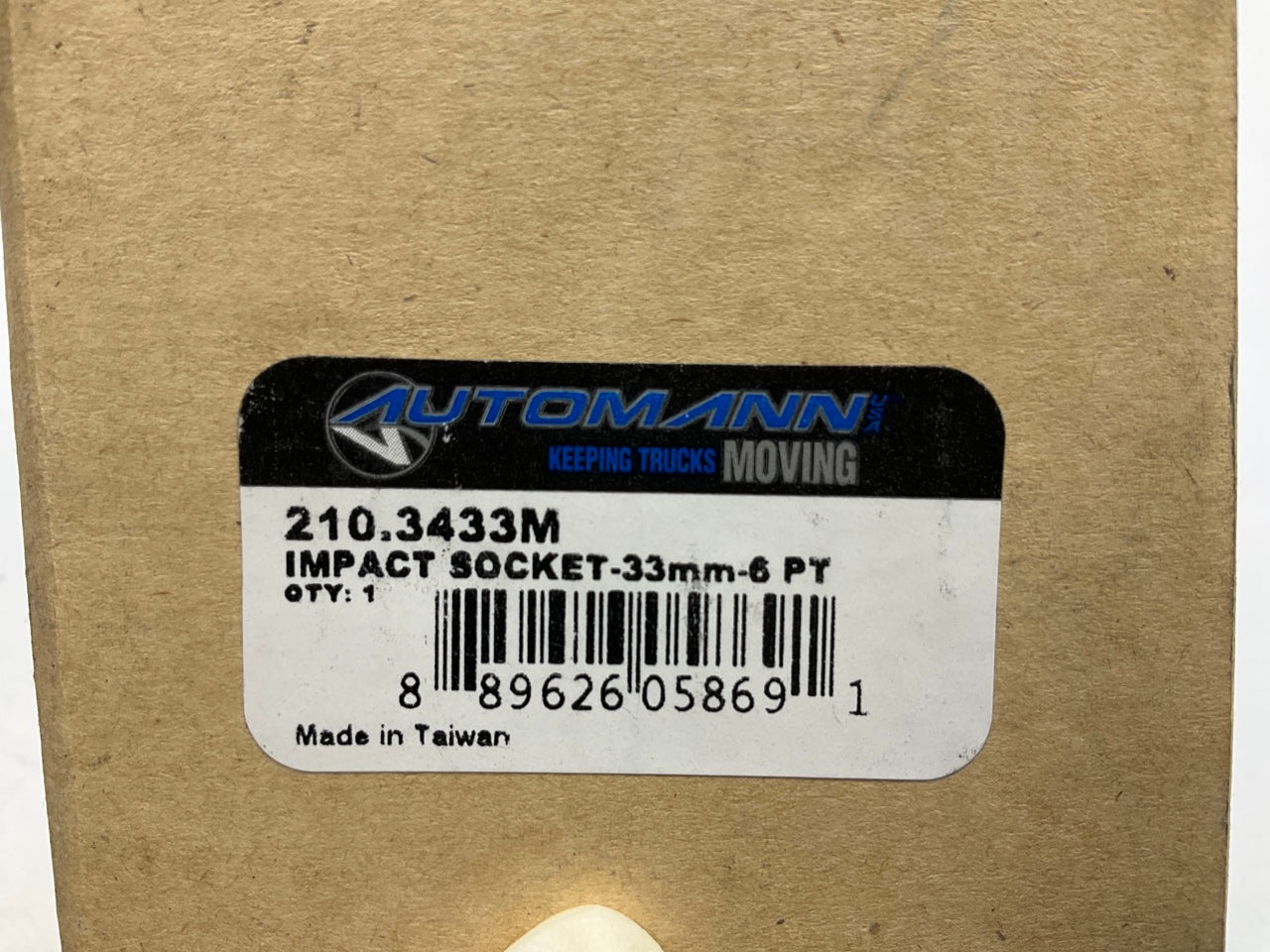Automann 210.3433M 33mm Impact Shallow Socket, 6 Point, 3/4'' Drive