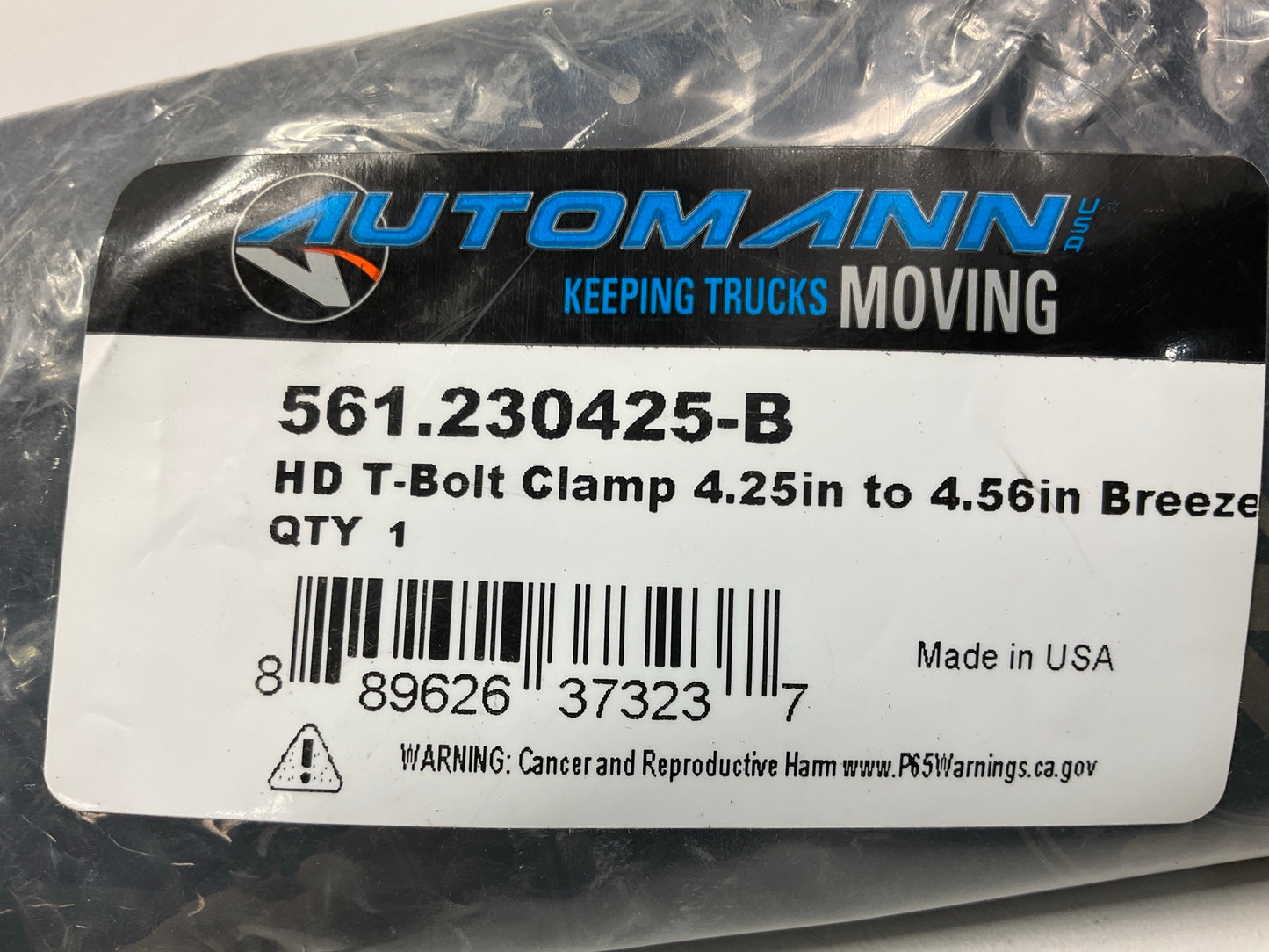 Automann 561.230425.B HEAVY DUTY T-Bolt Hose Clamp 4.25''-4.56'' Range (4-1/2'')