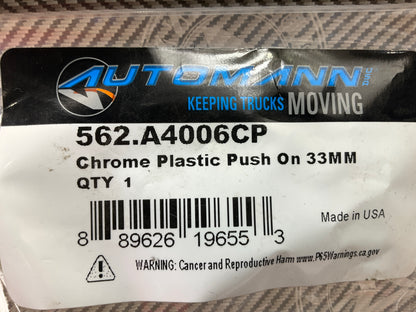 (9) Automann 562.A4006CP Chrome Plastic Push On Wheel Lug Nut Cover, 33MM