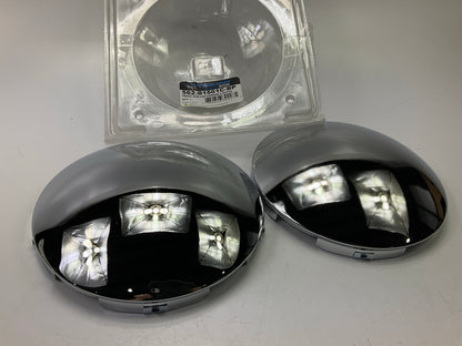 (2) Automann 562.B1501C-BP Front Wheel Hub Caps 5 Notch, Chrome