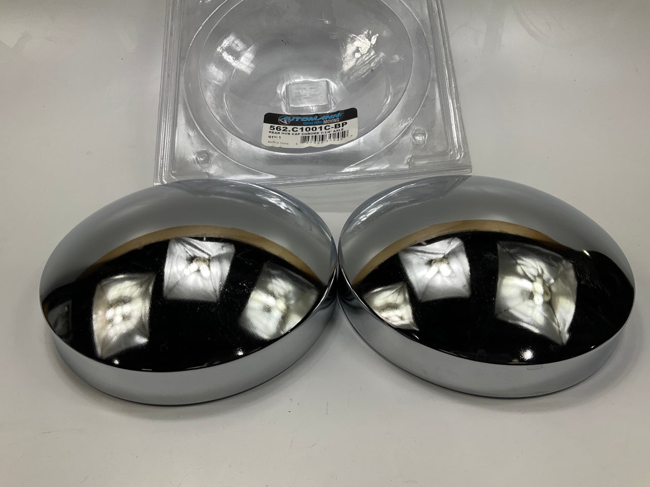 (2) Automann 562-C1001C-BP Chrome Rear Hub Cap, 7-1/4'' Axle