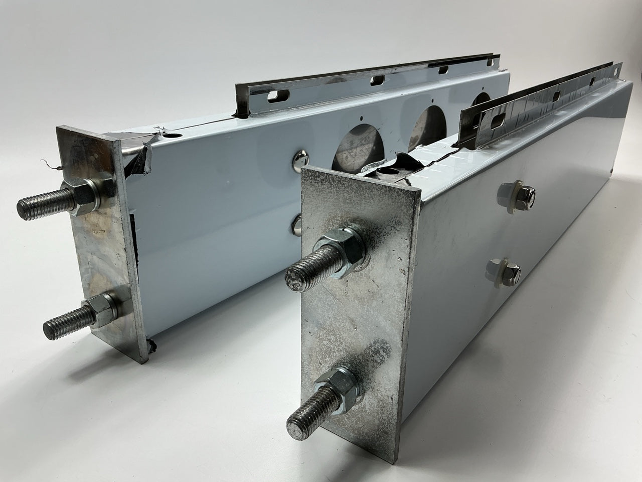 Automann 562-Q1001SS T430 Stainless Steel 2 Pc Light Bar Set Mud Flap Hanger Kit