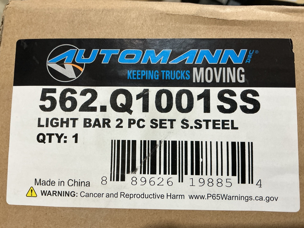 Automann 562-Q1001SS T430 Stainless Steel 2 Pc Light Bar Set Mud Flap Hanger Kit