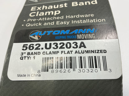 Automann 562.U3203A 3'' Easyseal Aluminized Flat Band Exhaust Clamp