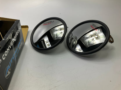 (2) Automann 563.9001 5'' Round Convex Mirror , Stainless Steel, Center Mount