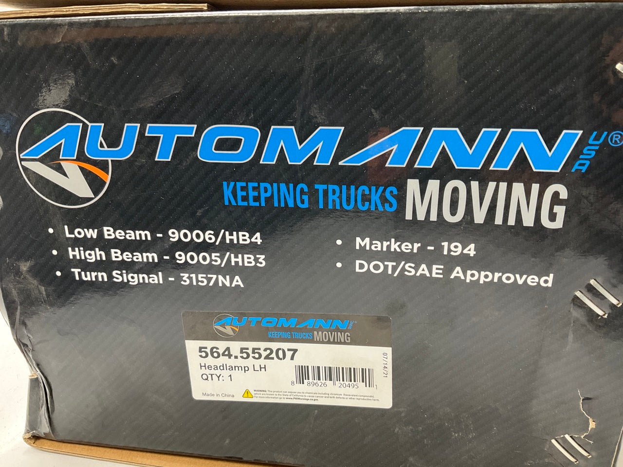 Automann 564.55207 Front Left Headlight Headlamp 2008-2020 International ProStar