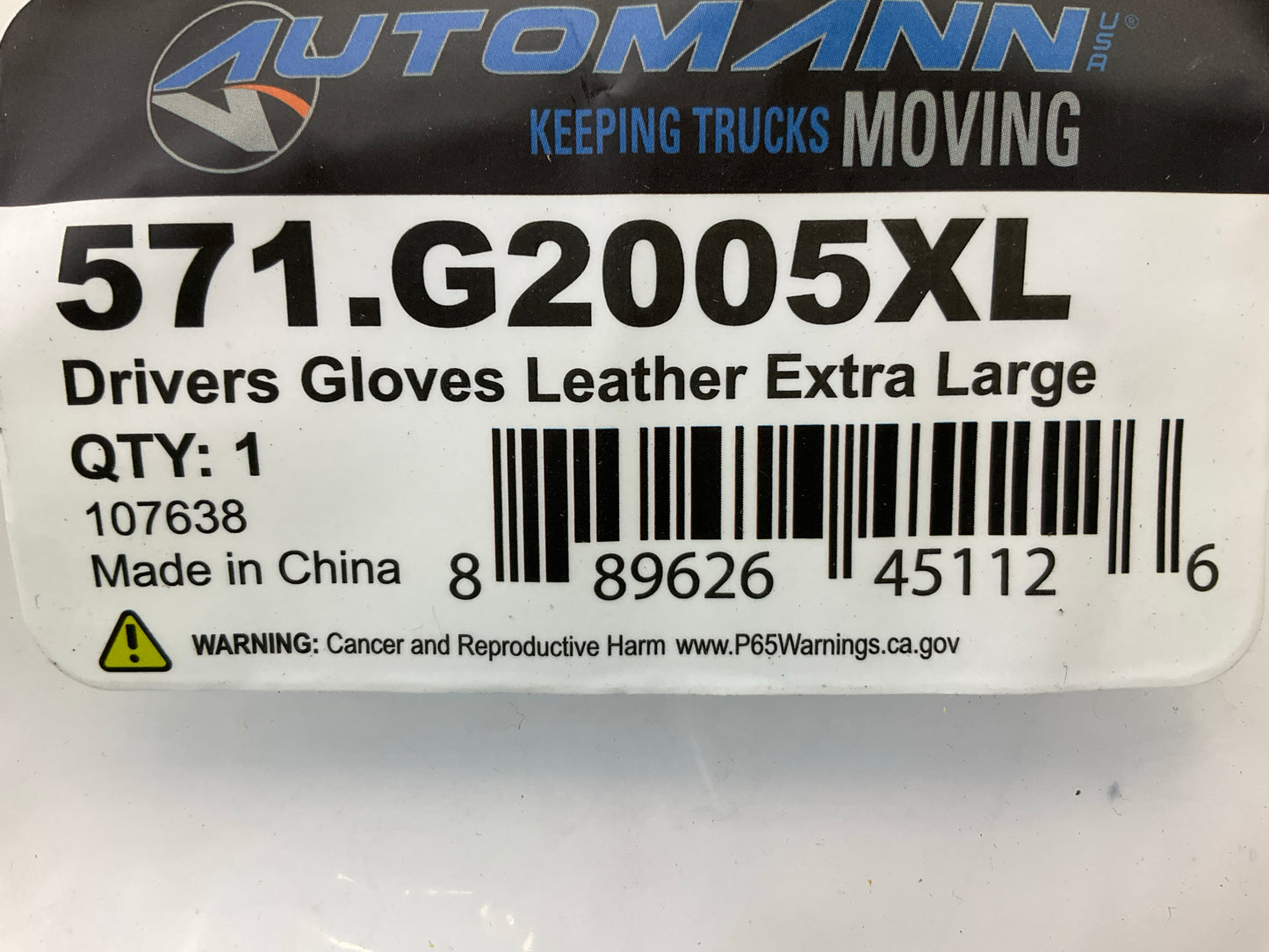 2 Pair - Automann 571.G2005XL Truck Drivers Gloves, Leather, Extra Large XL Size