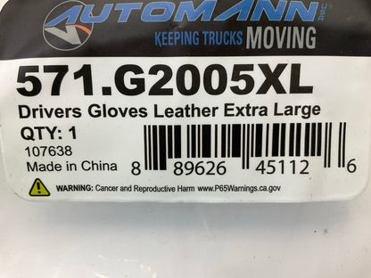 2 Pair - Automann 571.G2005XL Truck Drivers Gloves, Leather, Extra Large XL Size