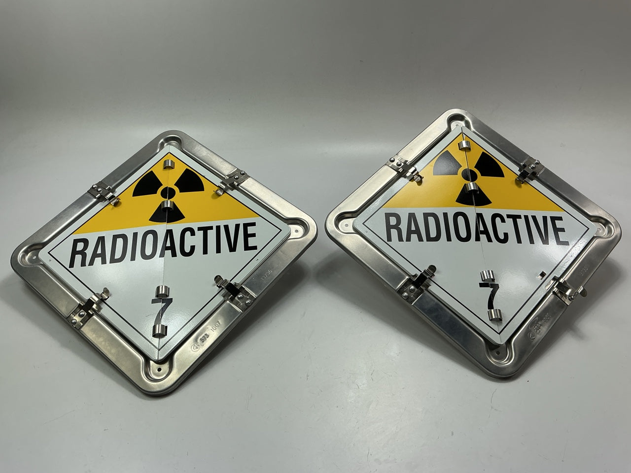 (2) Automann 573.1007 Aluminum Hazmat Flip Placard, 11''x11'' Safety Signs