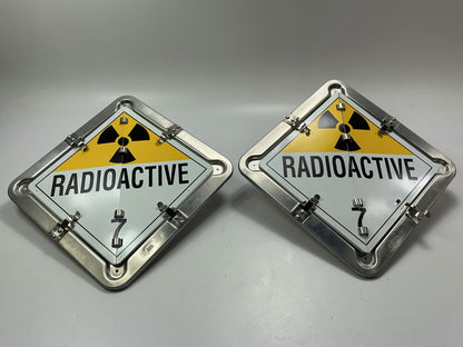 (2) Automann 573.1007 Aluminum Hazmat Flip Placard, 11''x11'' Safety Signs