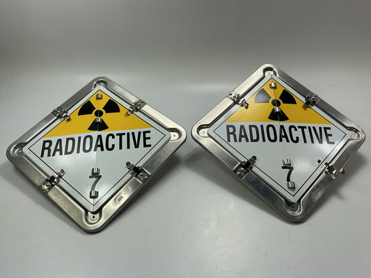 (2) Automann 573.1007 Aluminum Hazmat Flip Placard, 11''x11'' Safety Signs