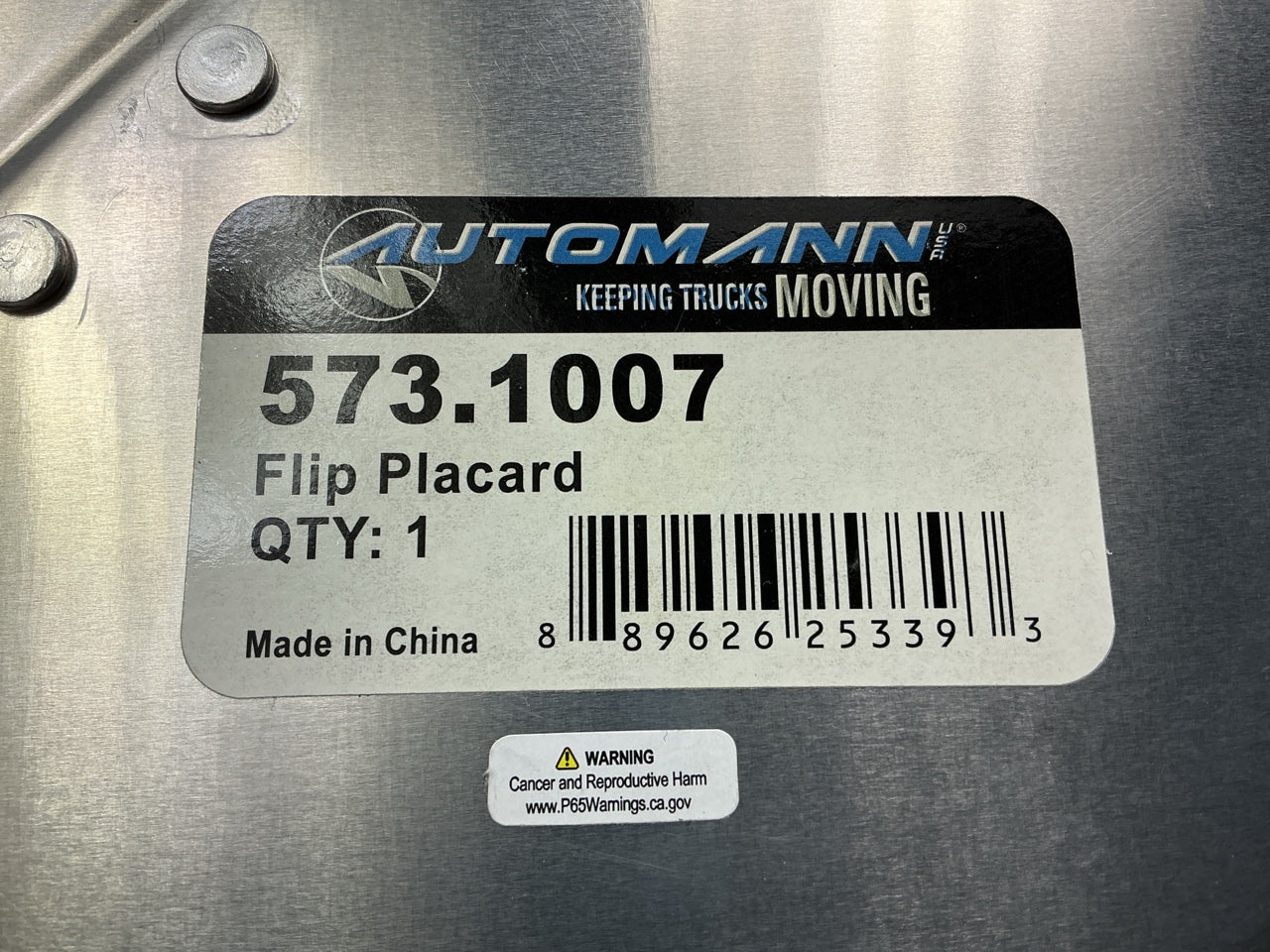 (2) Automann 573.1007 Aluminum Hazmat Flip Placard, 11''x11'' Safety Signs