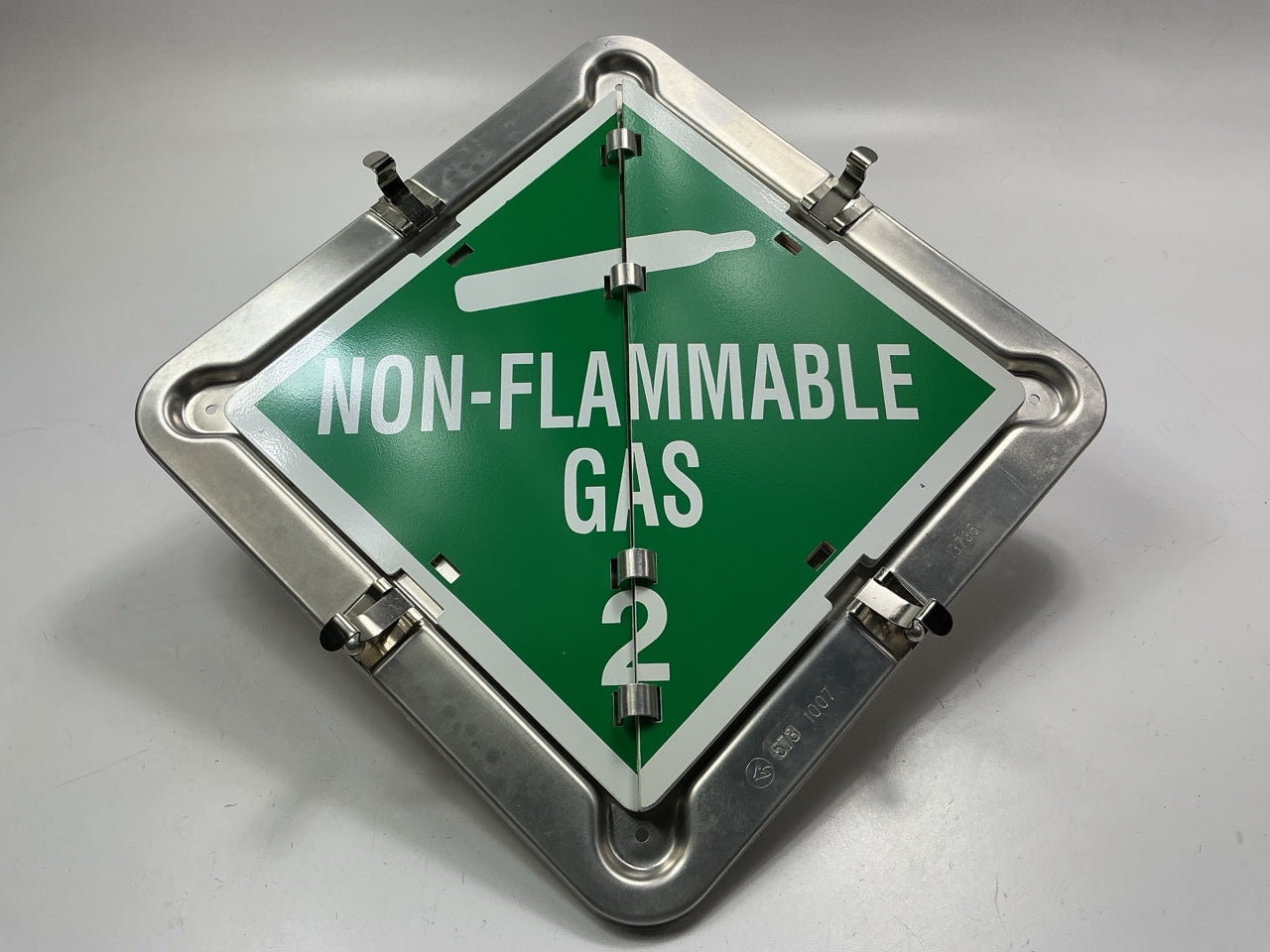 (2) Automann 573.1007 Aluminum Hazmat Flip Placard, 11''x11'' Safety Signs