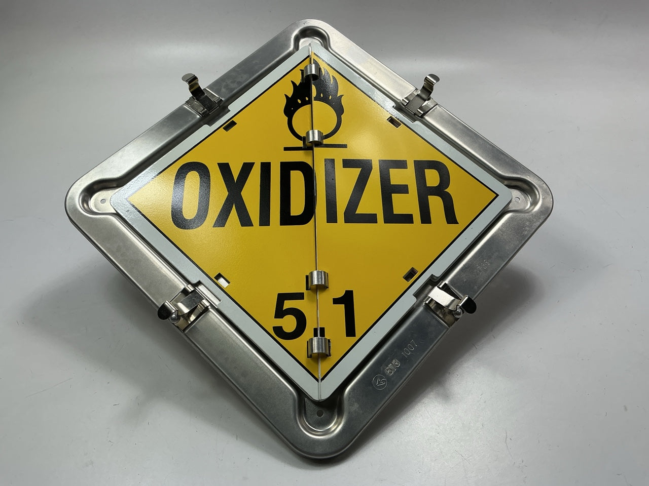 (2) Automann 573.1007 Aluminum Hazmat Flip Placard, 11''x11'' Safety Signs
