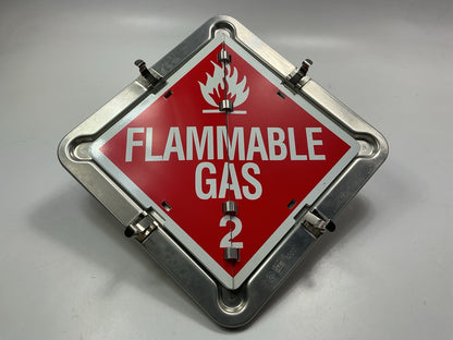 (2) Automann 573.1007 Aluminum Hazmat Flip Placard, 11''x11'' Safety Signs