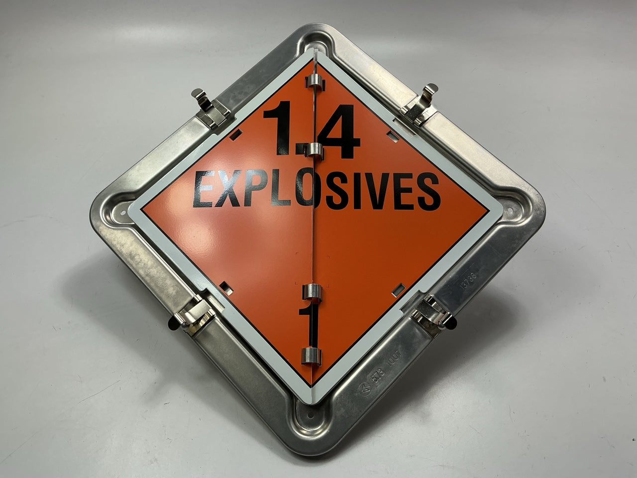 (2) Automann 573.1007 Aluminum Hazmat Flip Placard, 11''x11'' Safety Signs