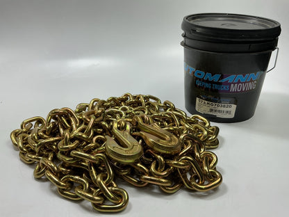 Automann 573.KG703820 Transport Chain, Grade 70, 3/8'' X 20' Feet W/ Clevis Hooks