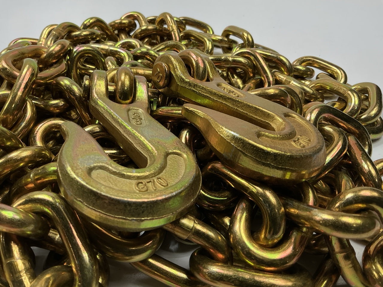 Automann 573.KG703820 Transport Chain, Grade 70, 3/8'' X 20' Feet W/ Clevis Hooks