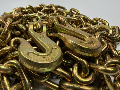 Automann 573.KG703820 Transport Chain, Grade 70, 3/8'' X 20' Feet W/ Clevis Hooks