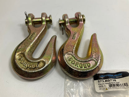 (2) Automann 573.KG738 Cargo Control Flatbed Trailer Clevis Hook 3/8'' Hook G70