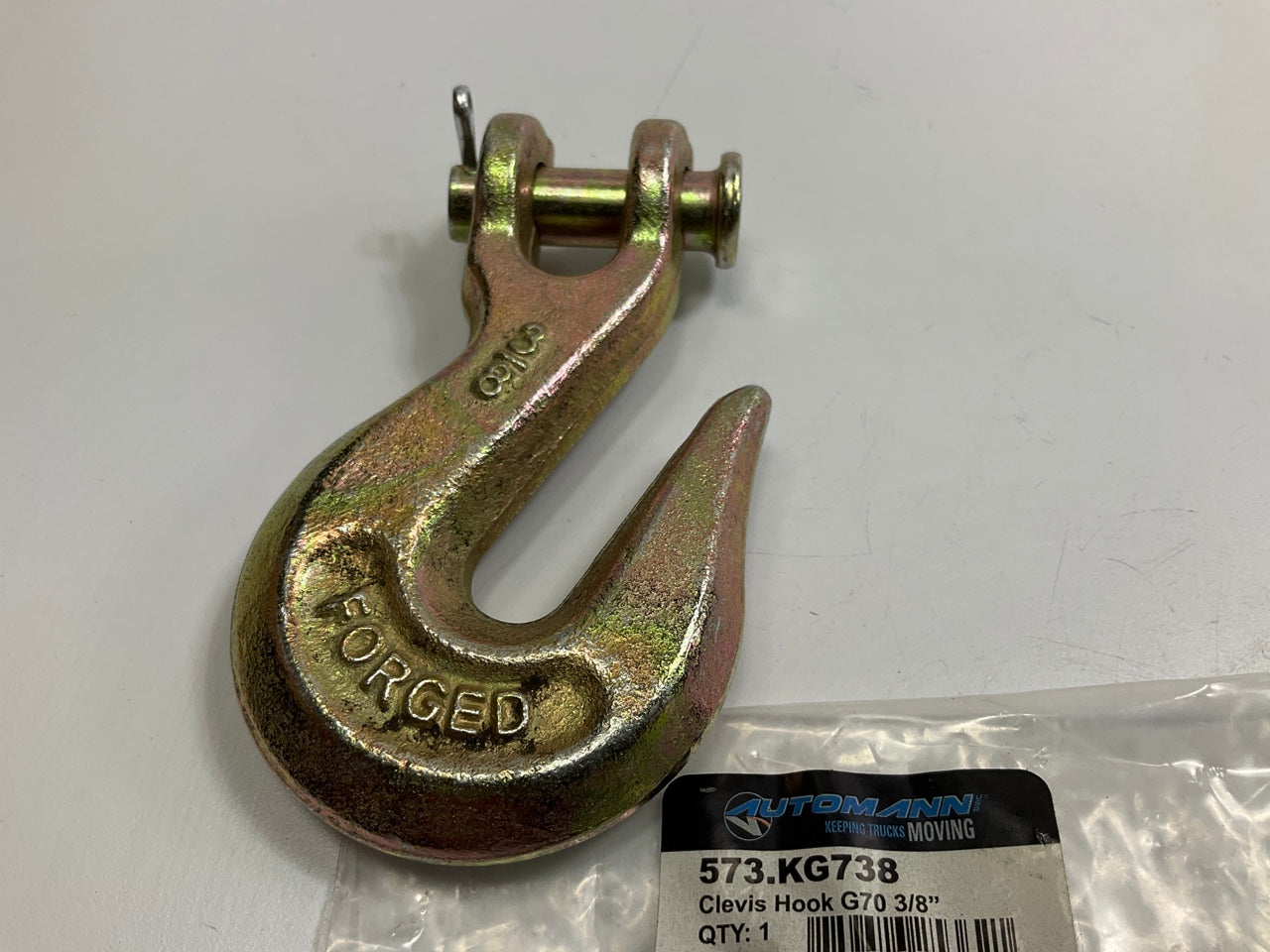 Automann 573.KG738 Cargo Control Flatbed Trailer Clevis Hook 3/8'' Hook G70