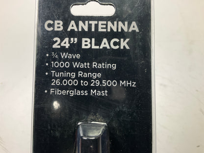 Automann 577.CB1002 24'' Black CB Antenna, 3/4 Wave, 1000 Watt, 26 To 29.5 MHz