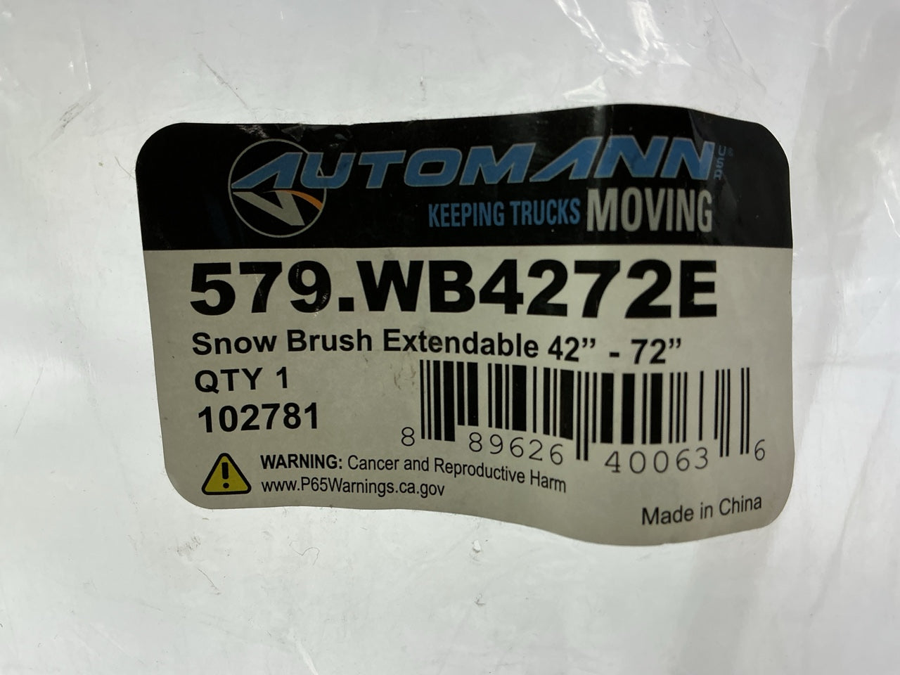 Automann 579-WB4272E 42''-72'' Extendable Washing 10'' Wide Wash Brush, Heavy Duty