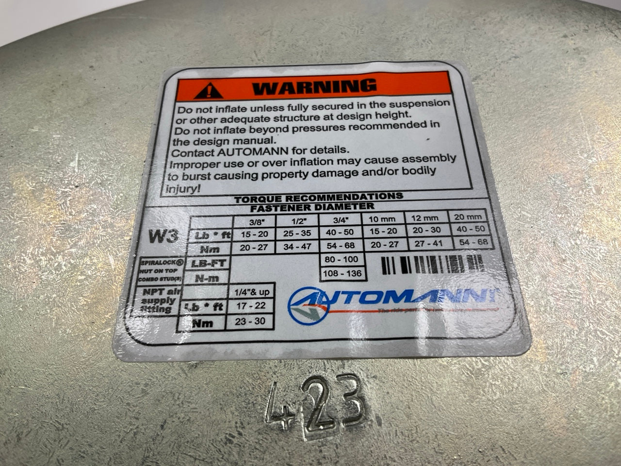 Automann AB1D28C-9122 Air Spring Bag Replaces W01-358-8752, 1R14-045