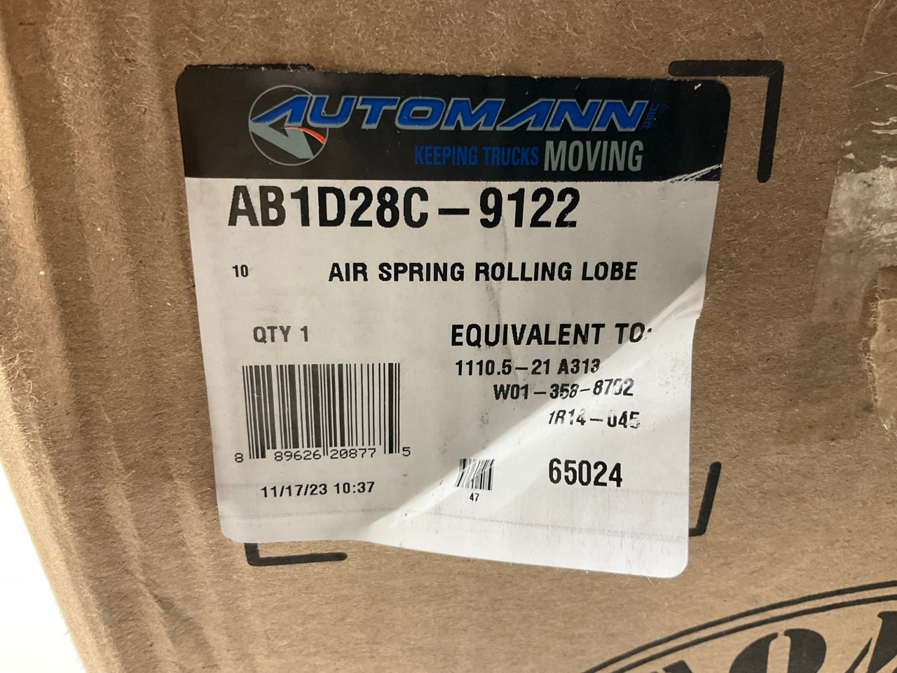 Automann AB1D28C-9122 Air Spring Bag Replaces W01-358-8752, 1R14-045