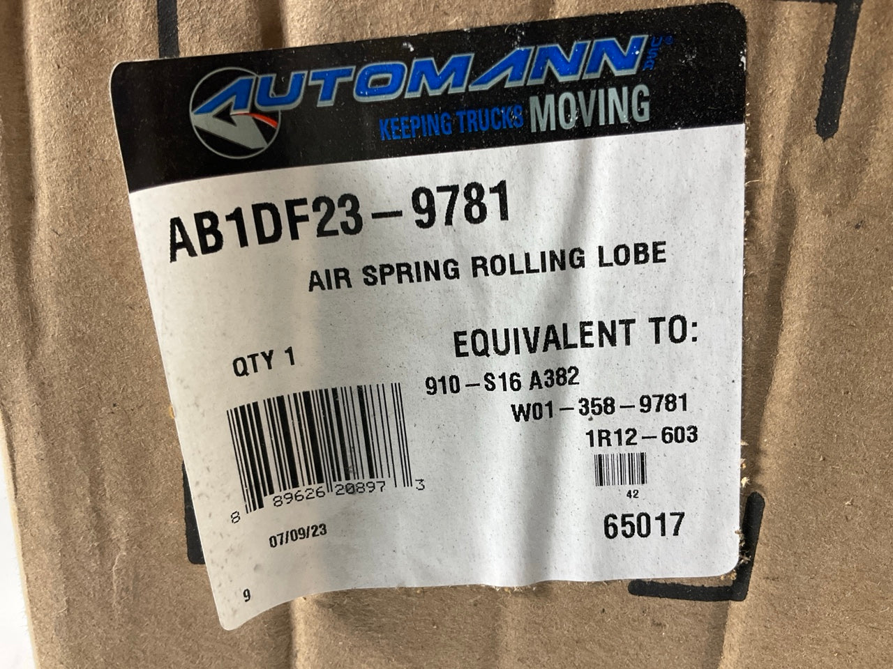 Automann AB1DF23-9781 Air Spring Bag Replaces W01-358-9781, 1R12-603