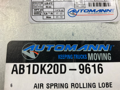 Automann AB1DK20D-9616 Air Spring Bag For Kenworth K-303-16 (Airglide 100)