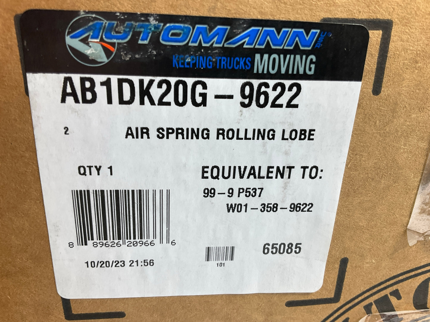 Automann AB1DK20G-9622 Air Spring Bag Replaces W01-358-9622, 1R11-221