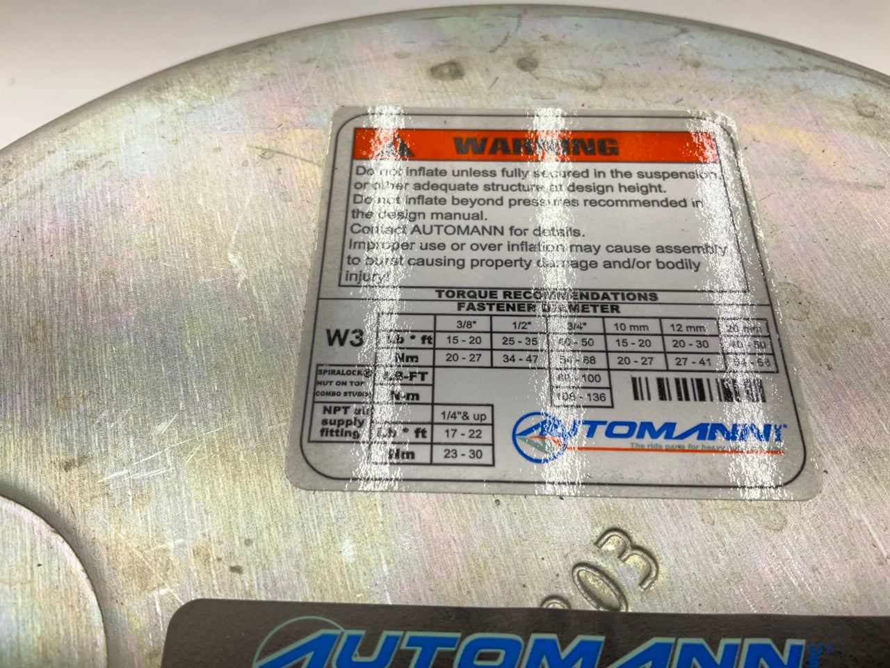 Automann AB1DK23F-9307 Air Spring Bag - Replaces W01-358-9307, 1R12-095