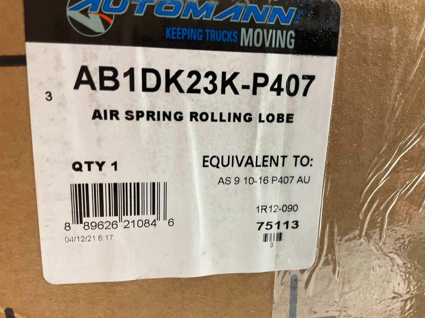 Automann AB1DK23K-P407 Air Spring Bag - Replaces 1R12-090, W01-358-9213