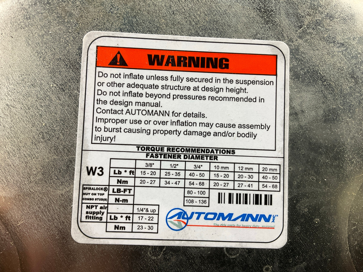 Automann AB1DK25B-8755 Air Spring Bag Replaces 1R13-124, W01-358-8755