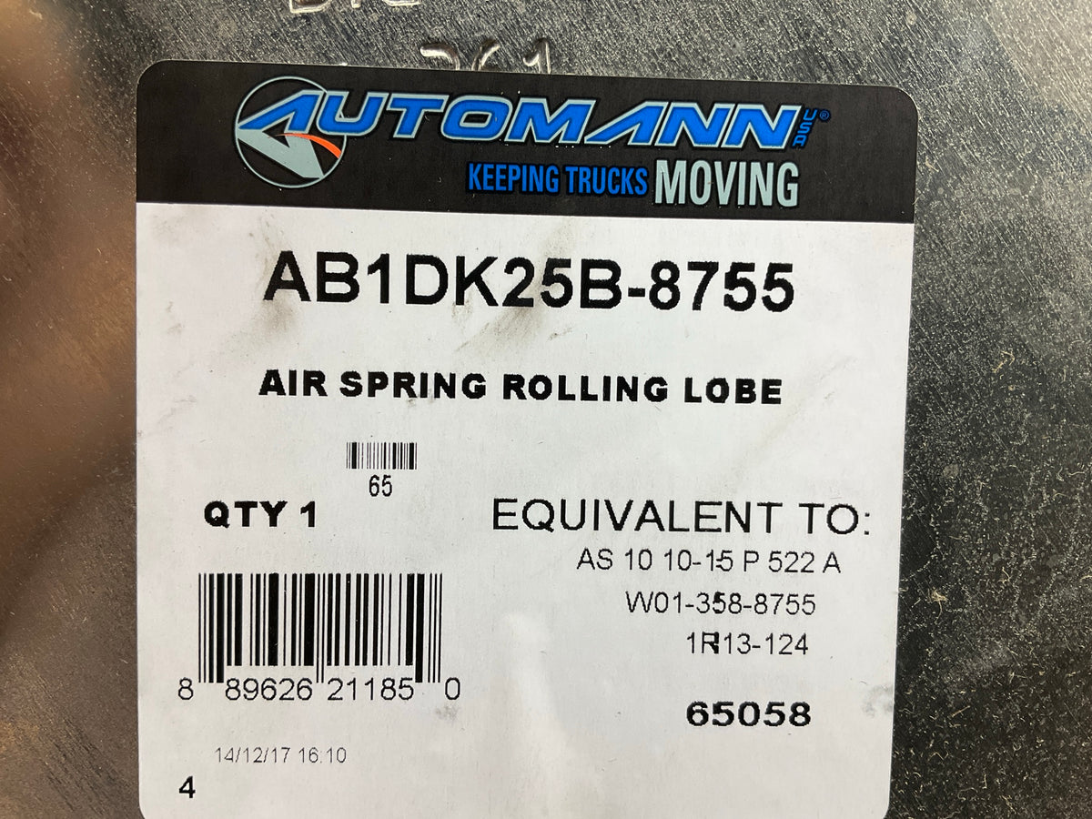 Automann AB1DK25B-8755 Air Spring Bag Replaces 1R13-124, W01-358-8755