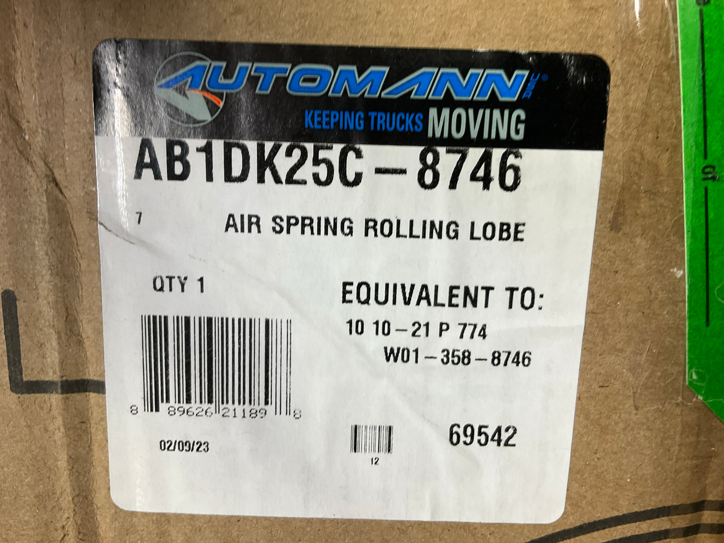Automann AB1DK25C-8746 Air Spring Bag Replaces Holland (Neway) 90557235
