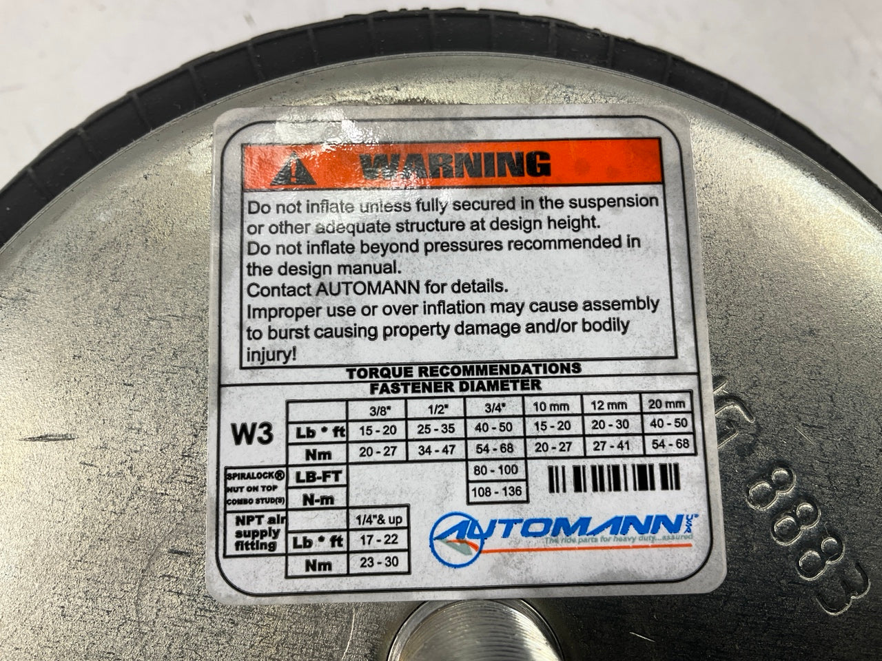 Automann ABSP2B12R-7795 Air Spring Bag - Replaces W01-358-7795 , 2B10-226
