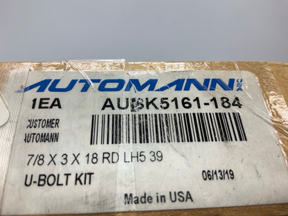 Automann AUBK5161-184 Leaf Springs U-Bolt Kit 7/8'' X 3'' X 18''