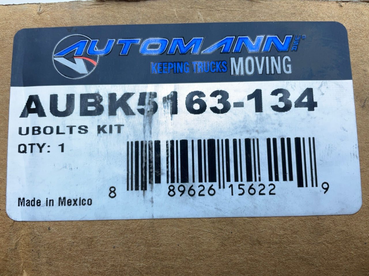 Automann AUBK5163-134 Leaf Springs U-Bolt Kit - 7/8'' X 3-1/2'' X 13''
