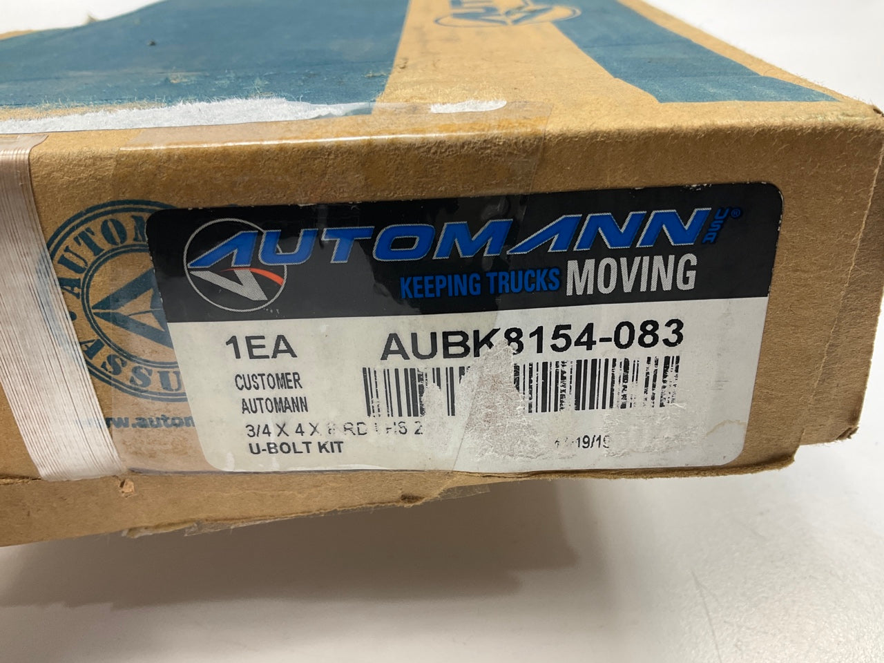 Automann AUBK8154-083 U-Bolt Kit; Round, 3/4'' X 4'' X 8''